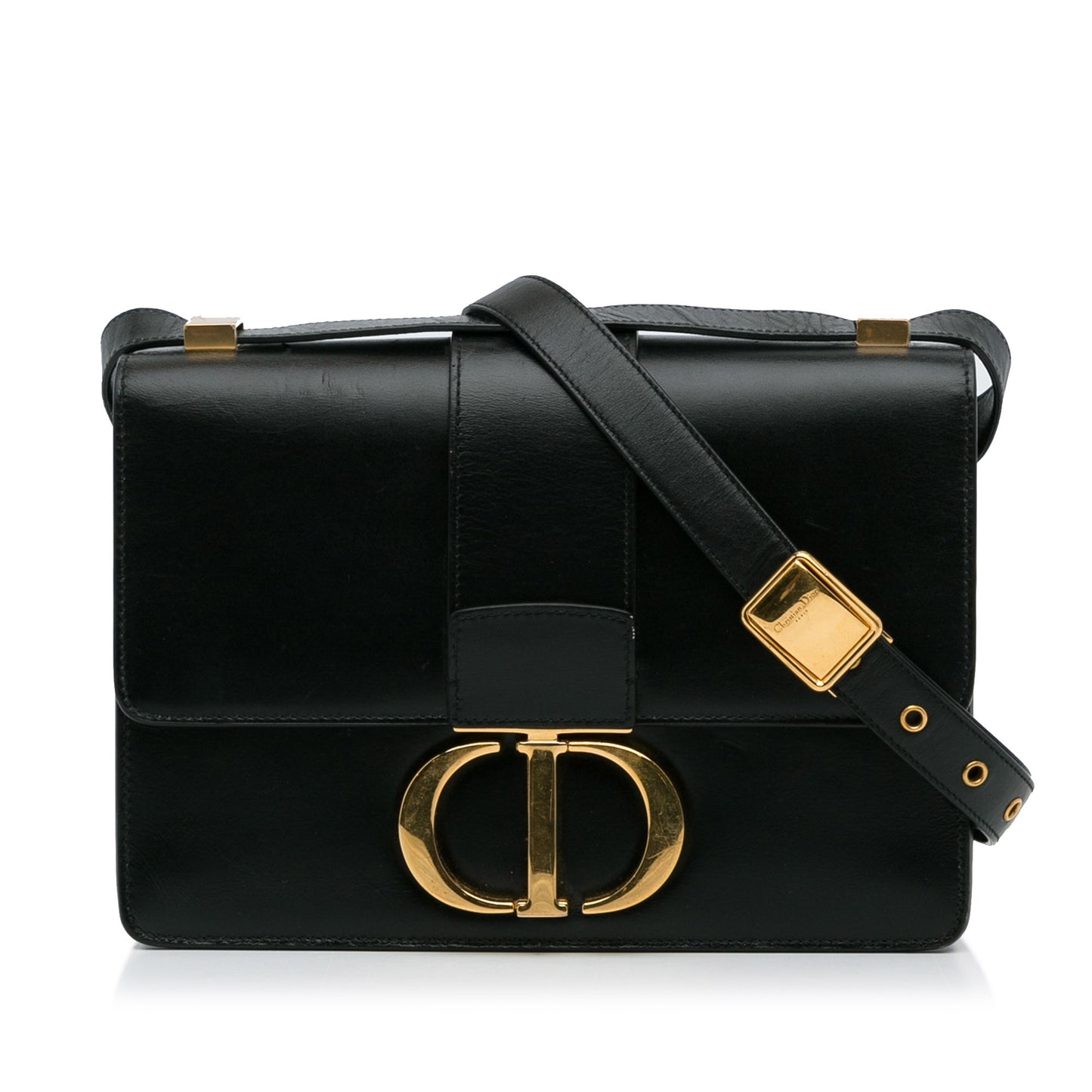 30 Montaigne Flap Bag Black -  Re-Luxury