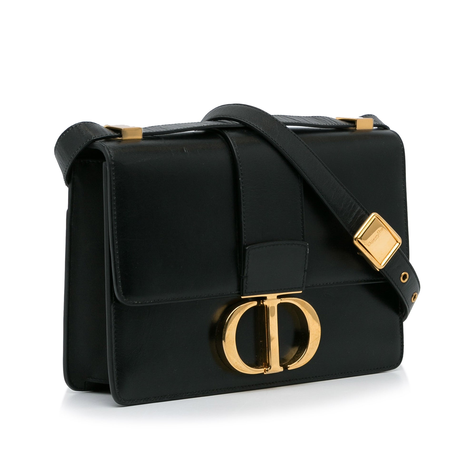 30 Montaigne Flap Bag Black -  Re-Luxury