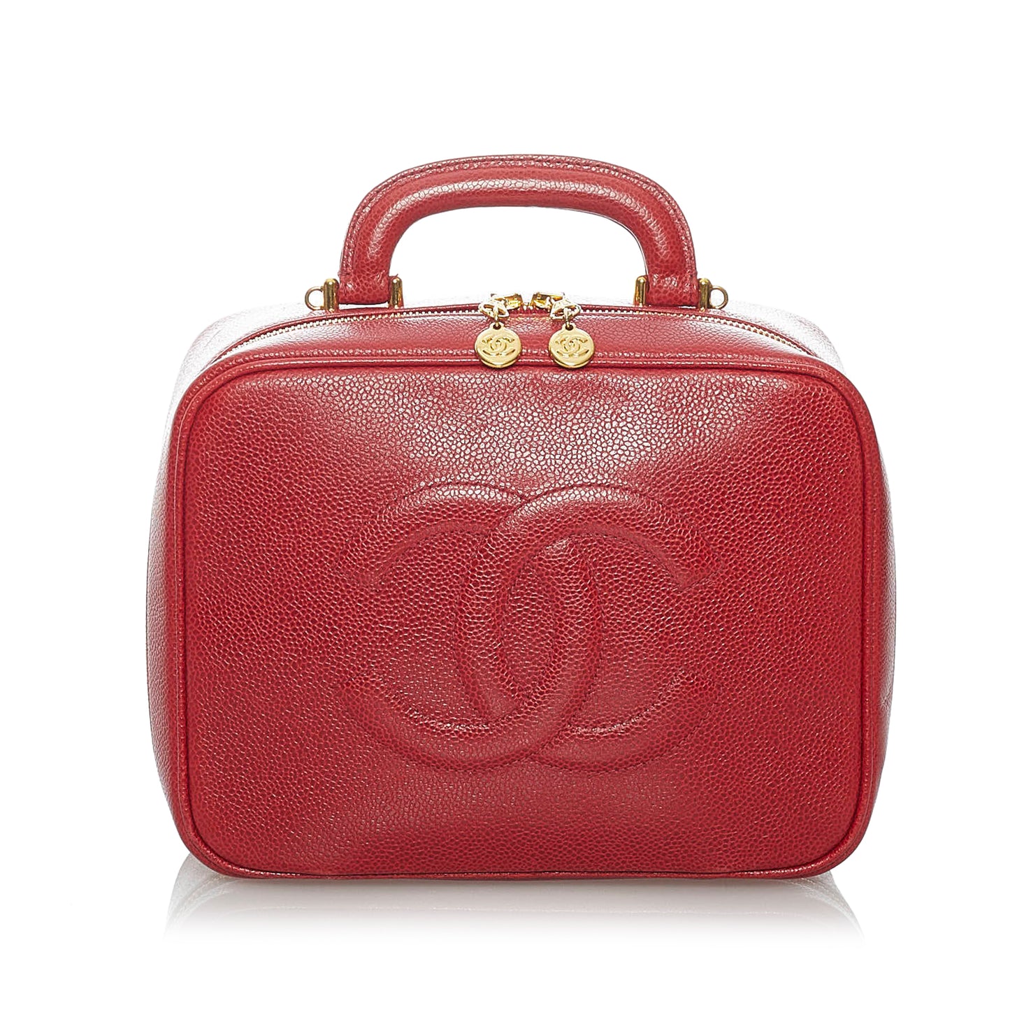 Caviar CC Lunch Box Vanity Case Red -  Re-Luxury