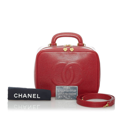 Caviar CC Lunch Box Vanity Case Red -  Re-Luxury