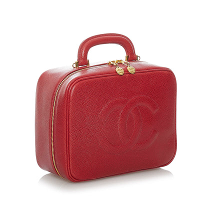 Caviar CC Lunch Box Vanity Case Red -  Re-Luxury