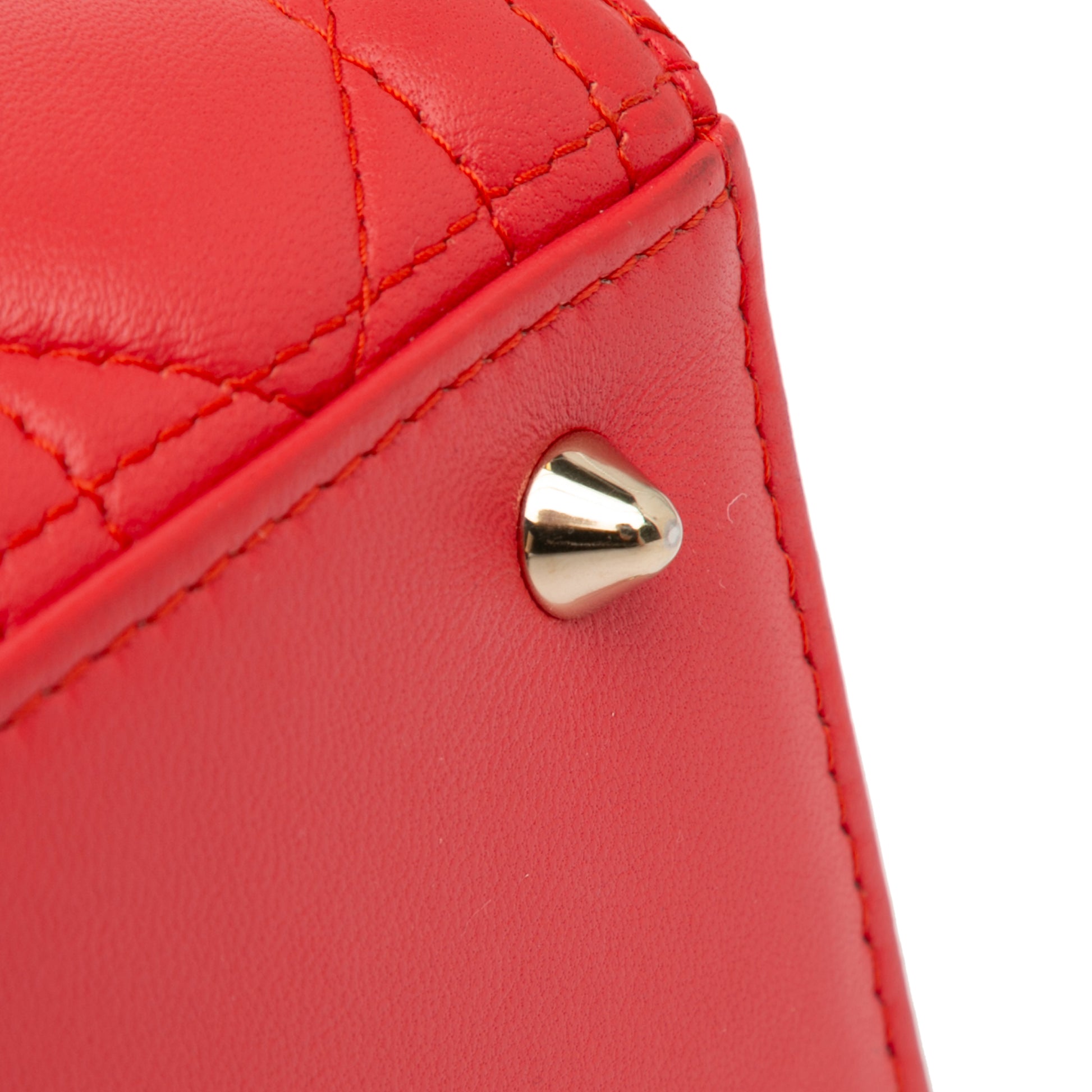 Medium Bicolor Lambskin Cannage Lady Dior Red -  Re-Luxury