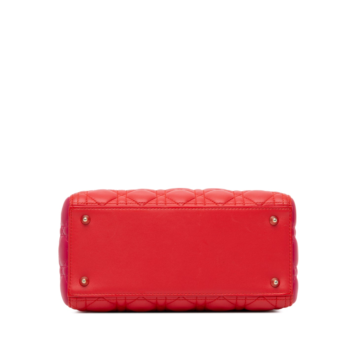 Medium Bicolor Lambskin Cannage Lady Dior Red -  Re-Luxury