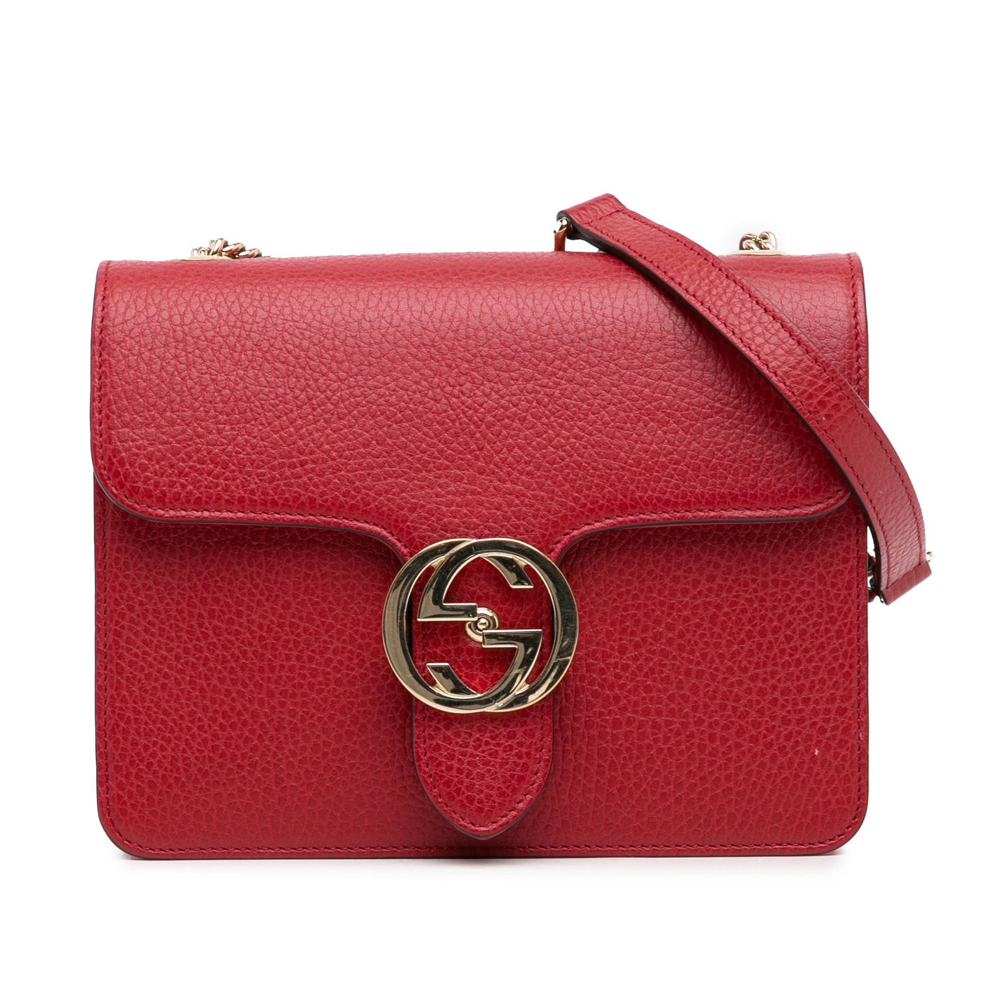 Small Dollar Interlocking G Crossbody Red -  Re-Luxury