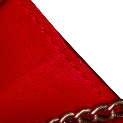 Frame Leather Wallet on Chain Red -  Re-Luxury