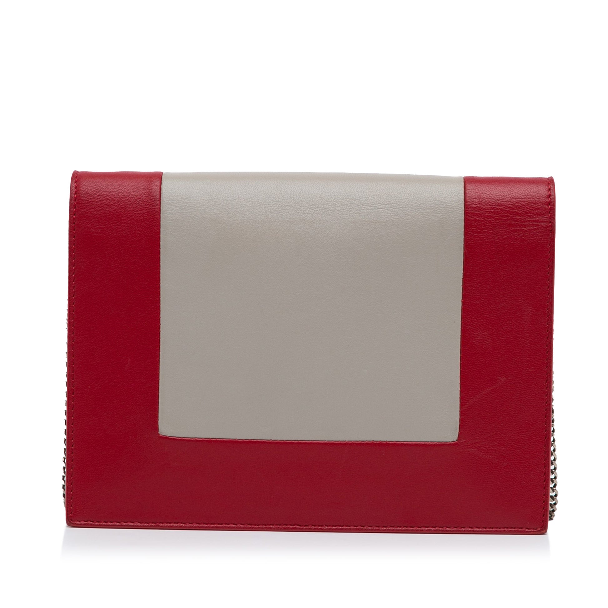 Frame Leather Wallet on Chain Red -  Re-Luxury