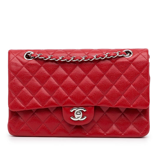 Medium Classic Caviar Double Flap Red -  Re-Luxury