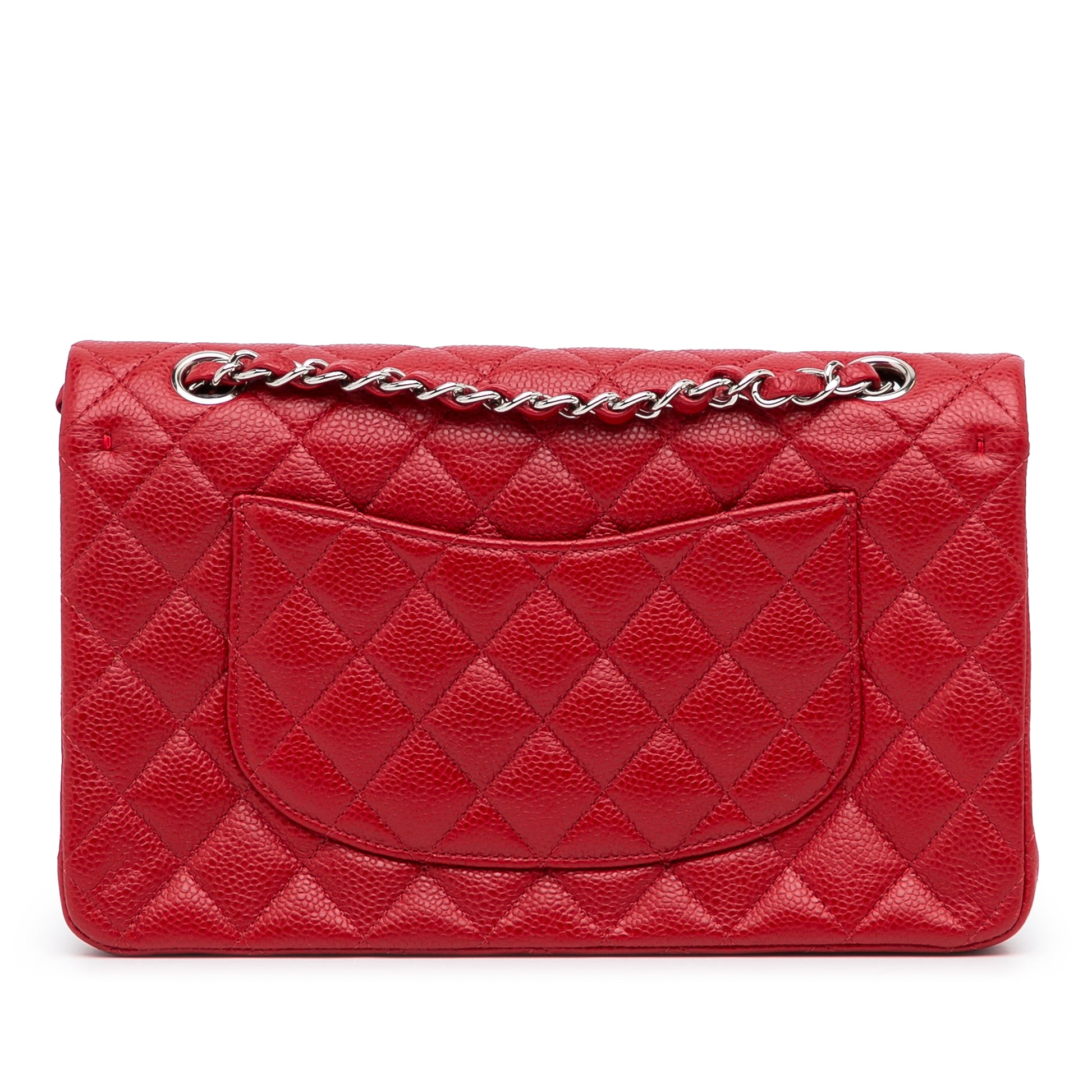 Medium Classic Caviar Double Flap Red -  Re-Luxury