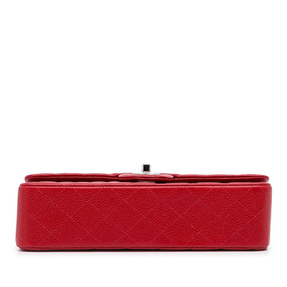 Medium Classic Caviar Double Flap Red -  Re-Luxury