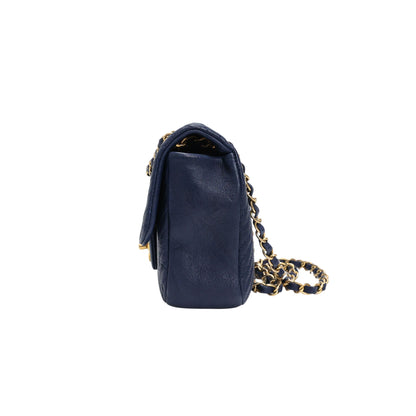 Chanel Navy Chevron Quilted Coco Flap