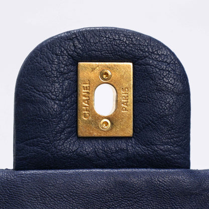 Chanel Navy Chevron Quilted Coco Flap