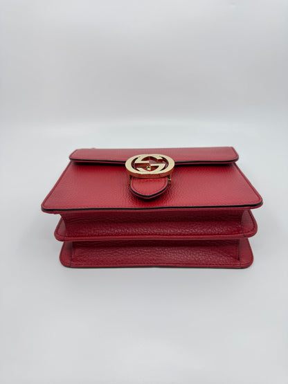 Gucci Small Dollar Interlocking G Crossbody Red