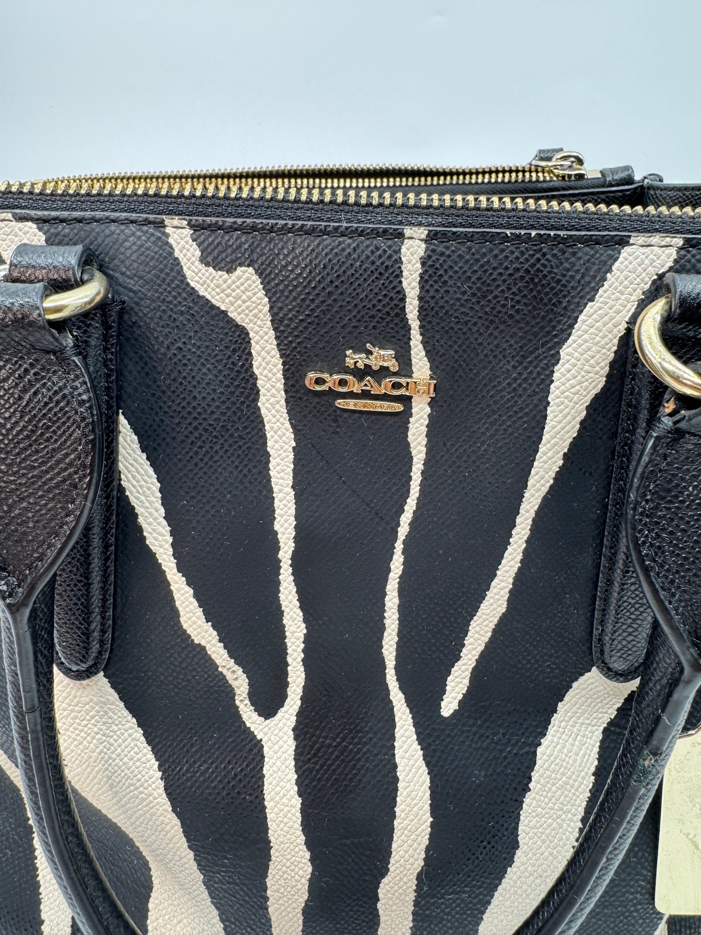 Coach CrosbyCarryall In Zebra Print Leather