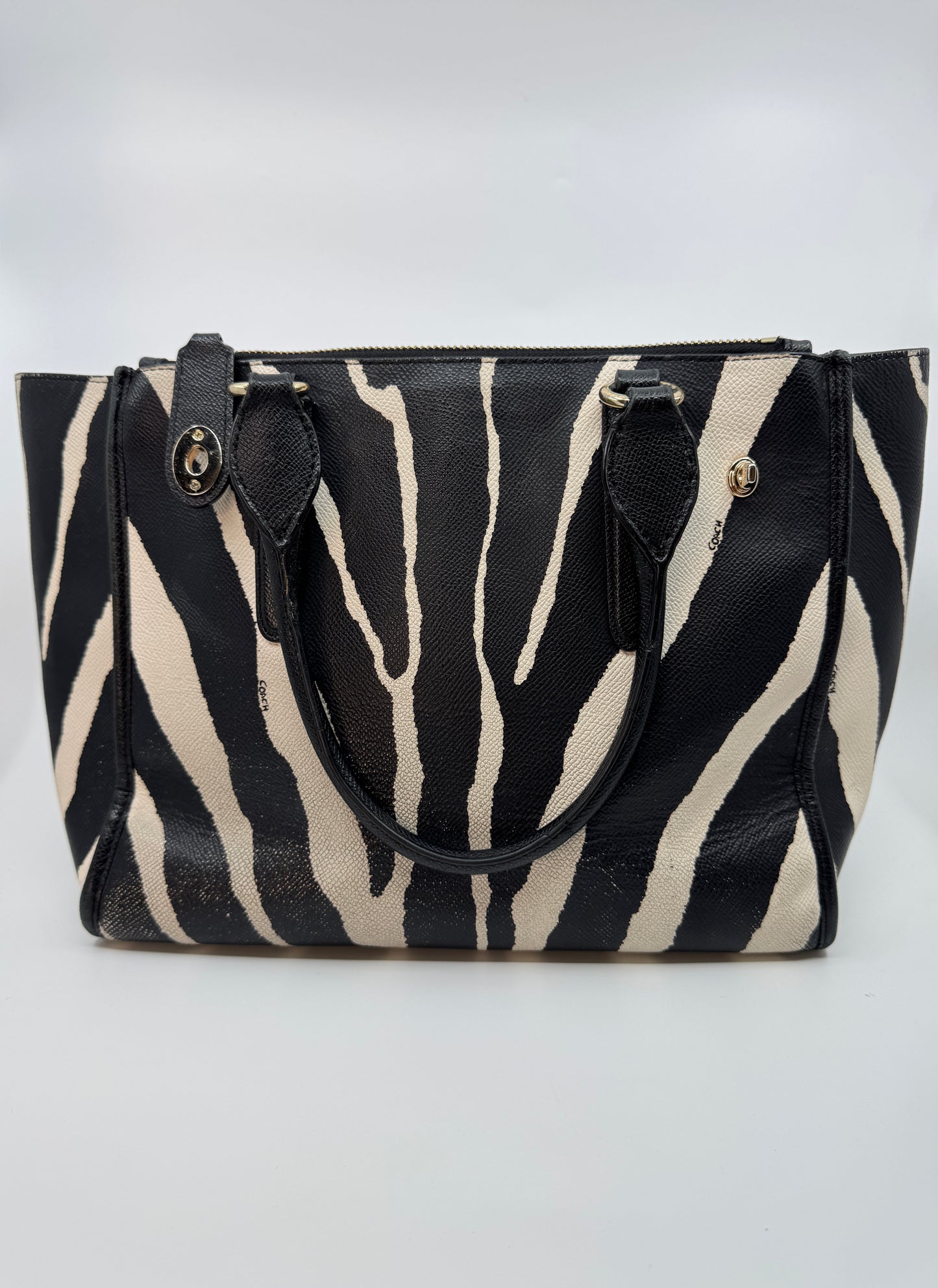 Coach CrosbyCarryall In Zebra Print Leather