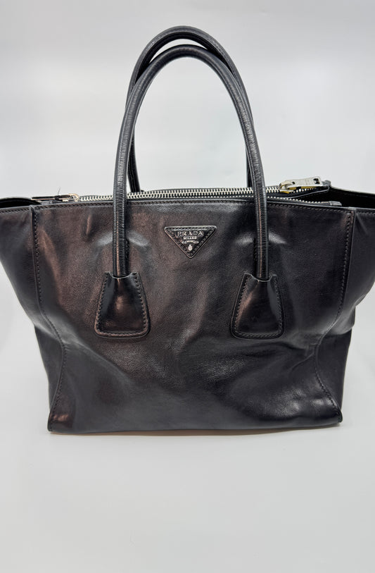 Prada Black Twin Pocket Tote Bag