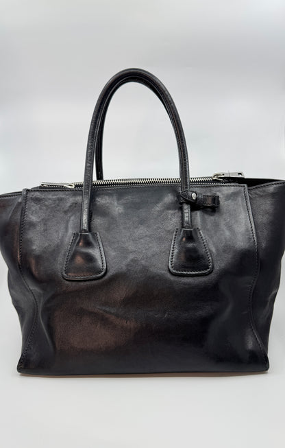 Prada Black Twin Pocket Tote Bag