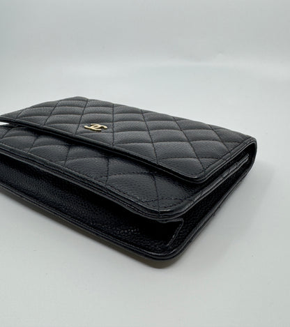 Chanel Wallet On Chain - Caviar Leather