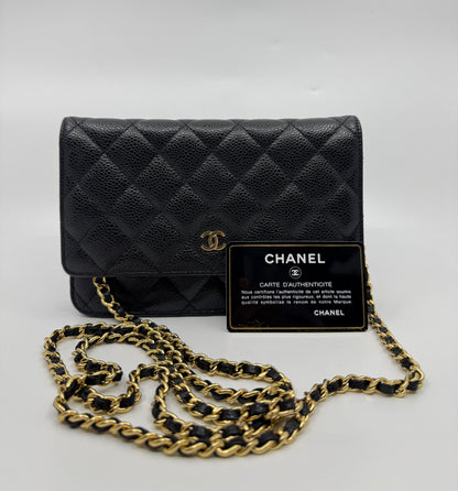 Chanel Wallet On Chain - Caviar Leather