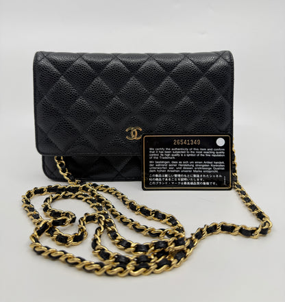 Chanel Wallet On Chain - Caviar Leather