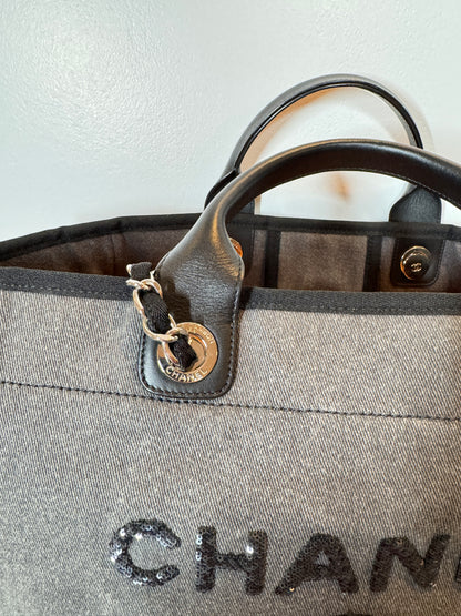 Chanel Small Canvas Deauville Tote