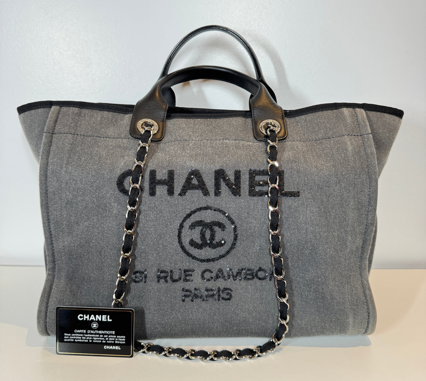 Chanel Small Canvas Deauville Tote