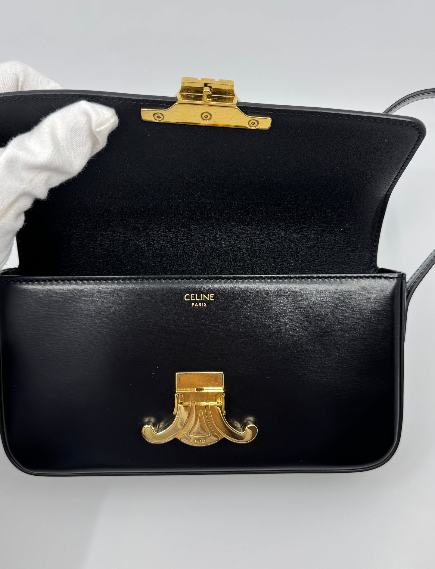 Celine Triomphe Calfskin Claude Shoulder Bag