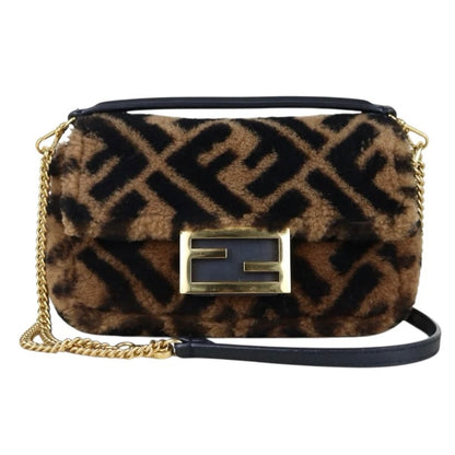 Fendi Zucca Shearling Mini Bag