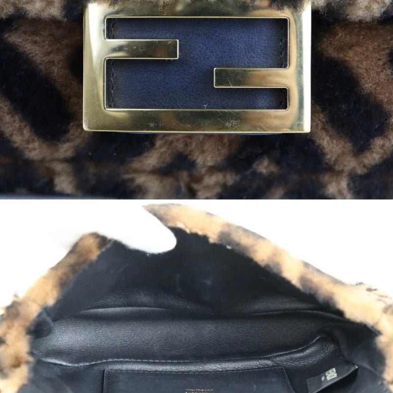 Fendi Zucca Shearling Mini Bag