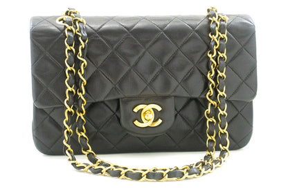 Chanel Vintage Classic Double Flap Bag Quilted Lambskin Small
