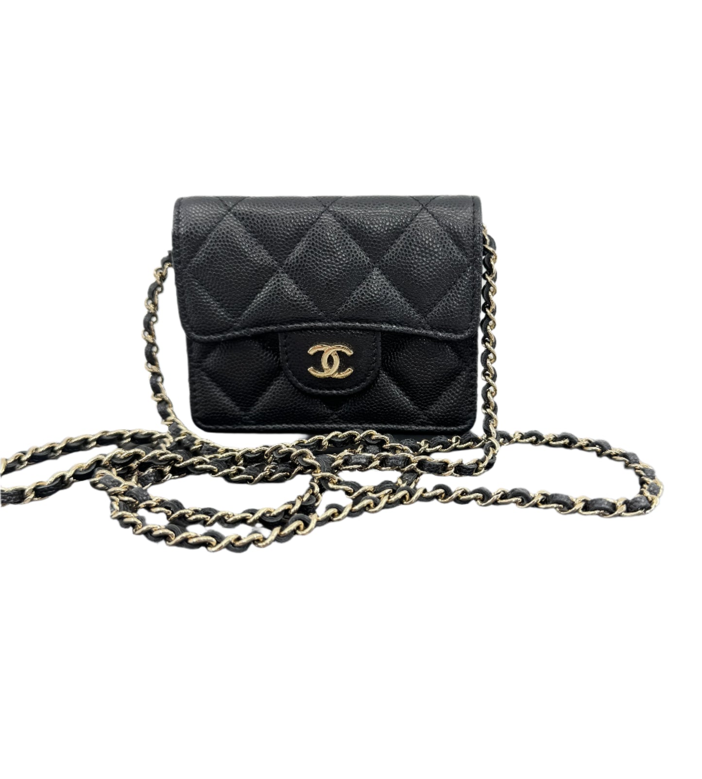 Chanel Mini Wallet on Chain WOC Black