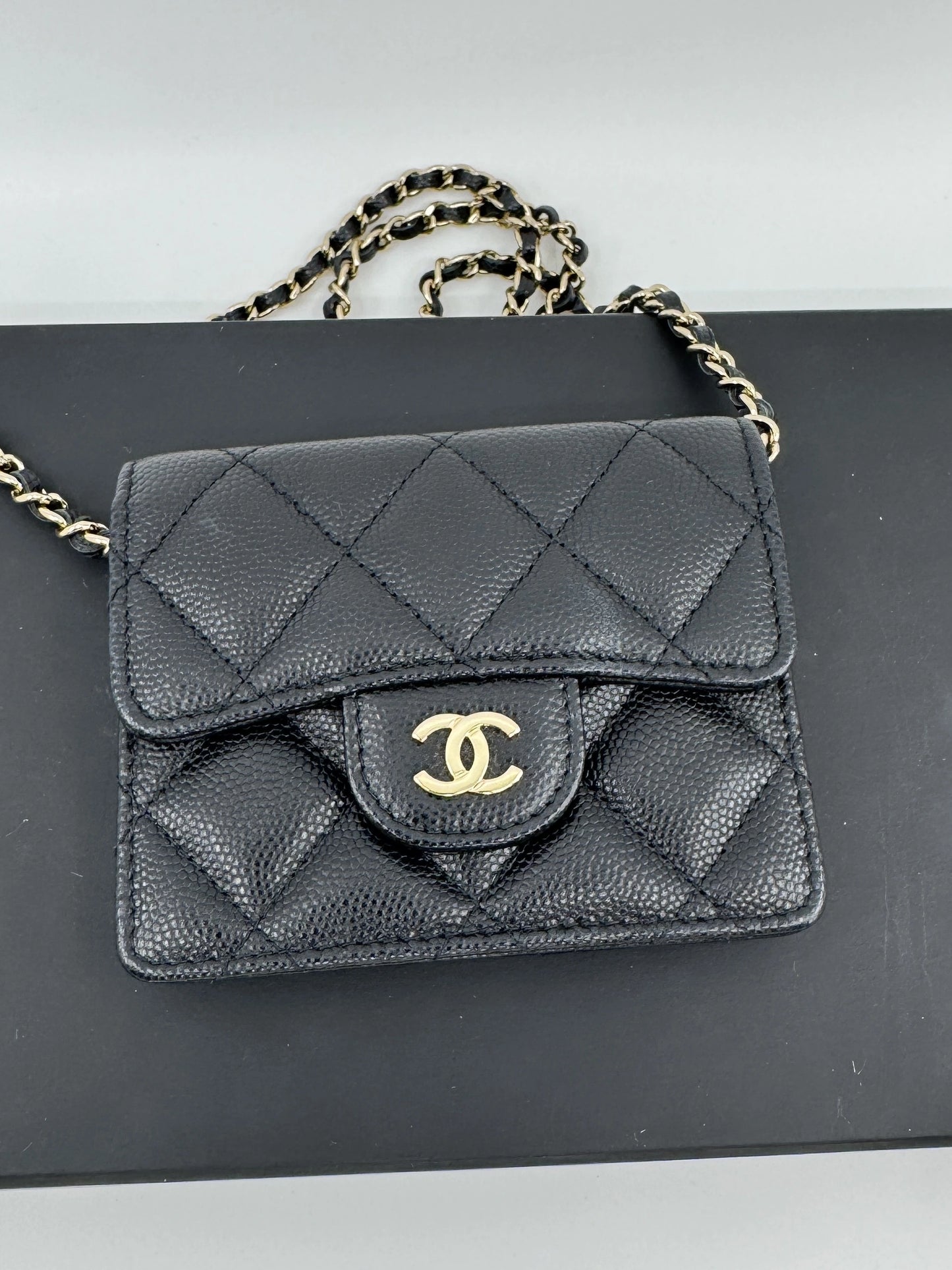 Chanel Mini Wallet on Chain WOC Black