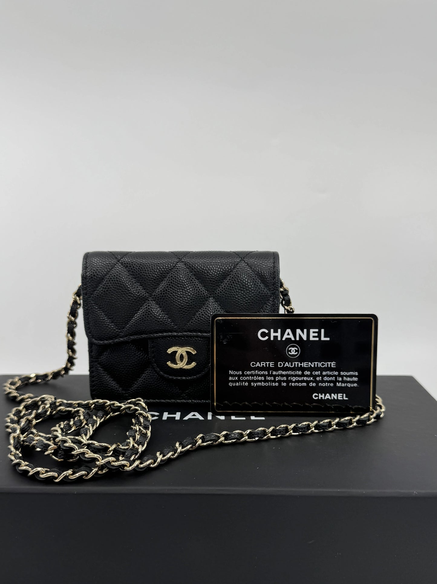 Chanel Mini Wallet on Chain WOC Black