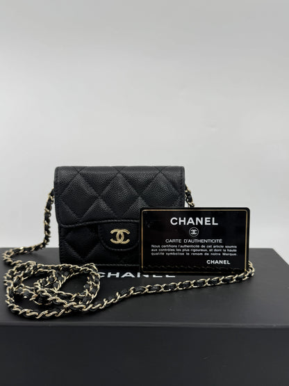 Chanel Mini Wallet on Chain WOC Black