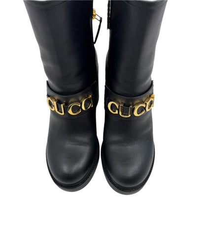 Gucci Black Leather Ankle Boots