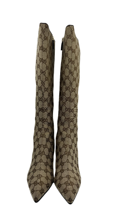 Gucci Vintage Monogram Knee High Boots