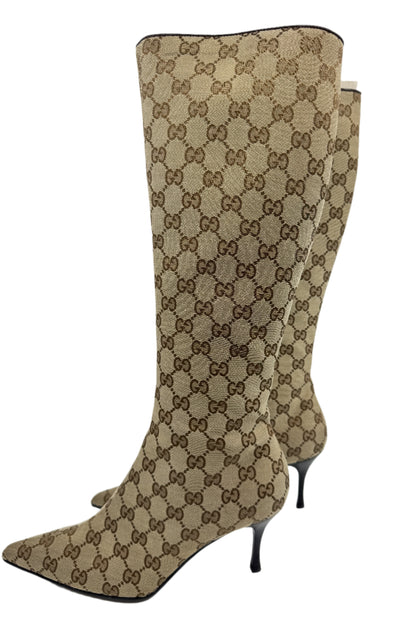 Gucci Vintage Monogram Knee High Boots
