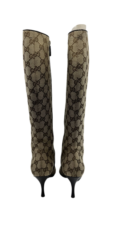 Gucci Vintage Monogram Knee High Boots