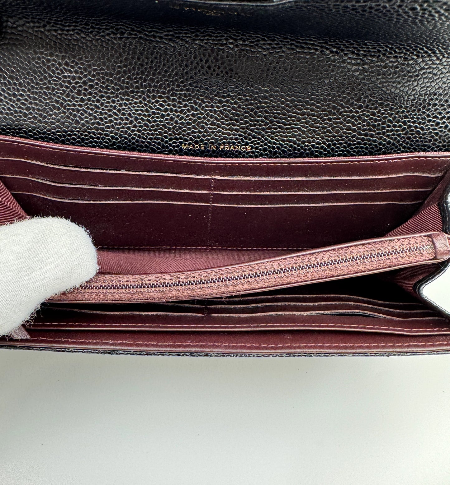 Chanel Black Caviar Long Flap Wallet