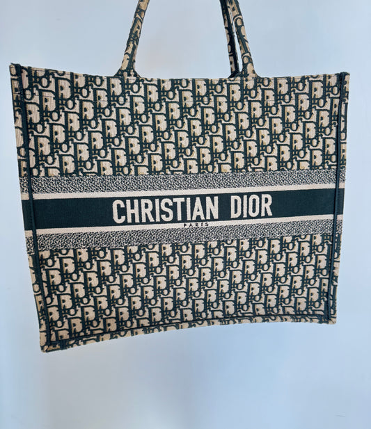 Dior Book Tote Bag - Dark Green