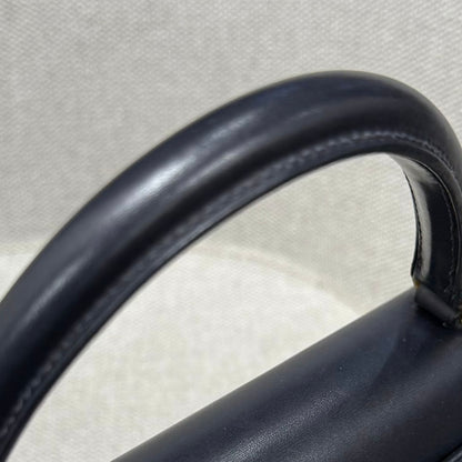 Hermès Kelly 28 Blue Indigo Box Calf Leather