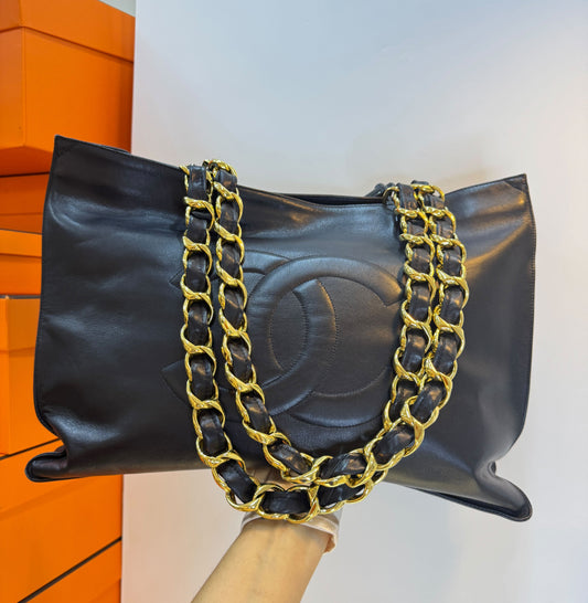 Chanel Vintage CC Chunky Chain Calfskin XL Tote
