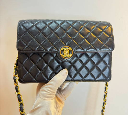 Chanel Vintage Lambskin Matelasse Chain Shoulder