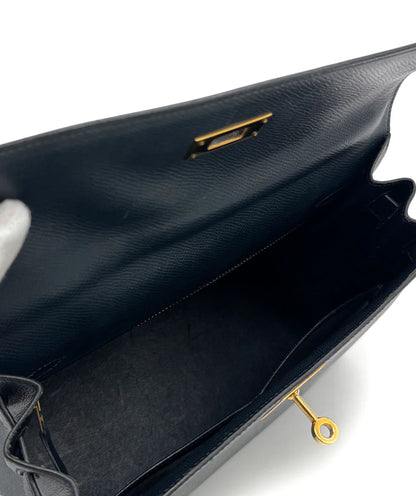 Hermès Kelly 28 Blue Indigo Couchevel Leather