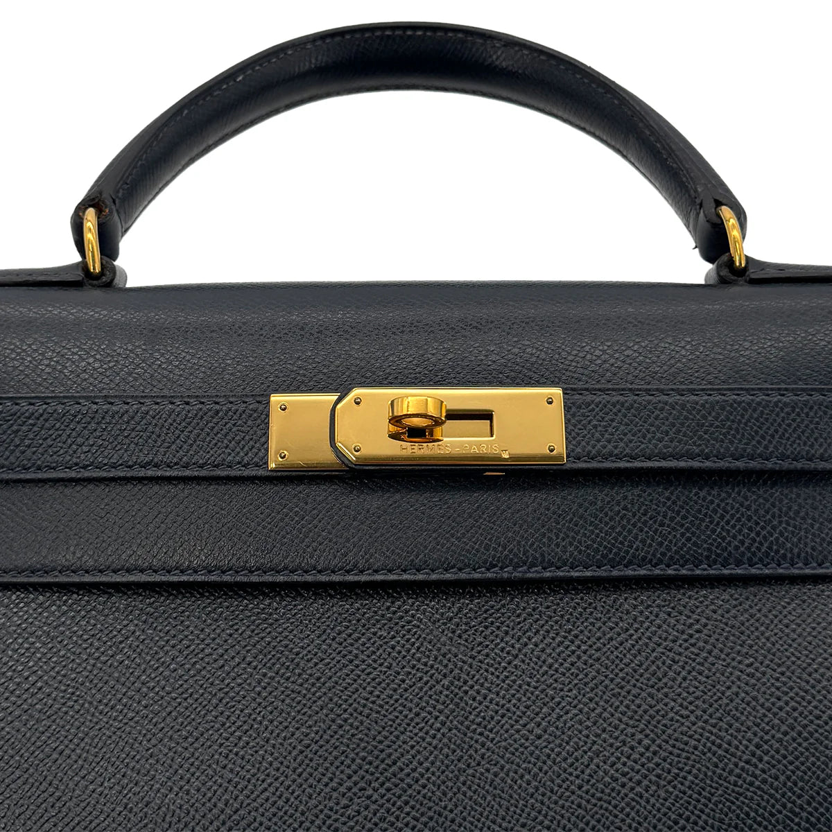 Hermès Kelly 28 Blue Indigo Couchevel Leather