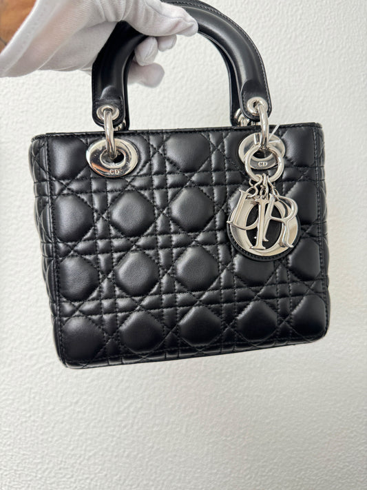 Dior Lady Dior 2Way Bag - Small Size Silver Hardware
