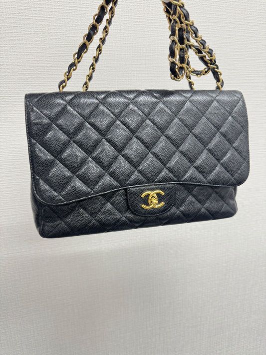 Chanel Jumbo Flap Bag - Caviar Leather Gold Hardware