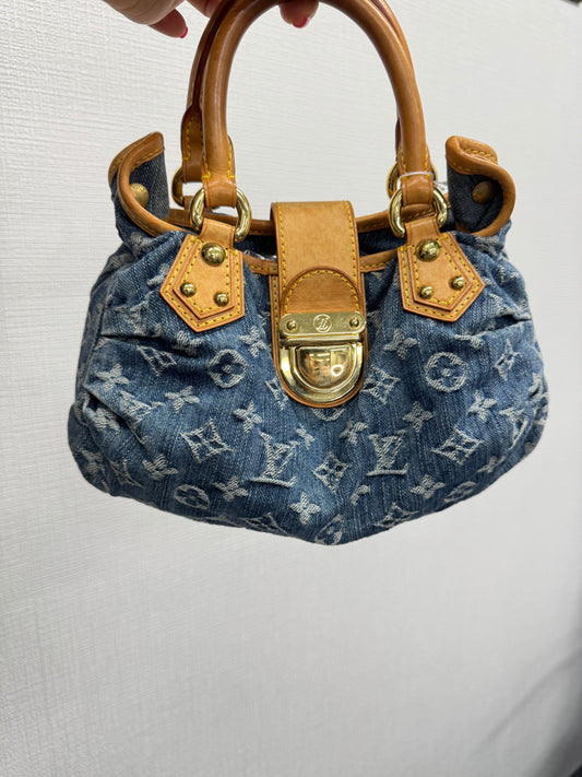 Louis Vuitton Pleaty Denim Handbag