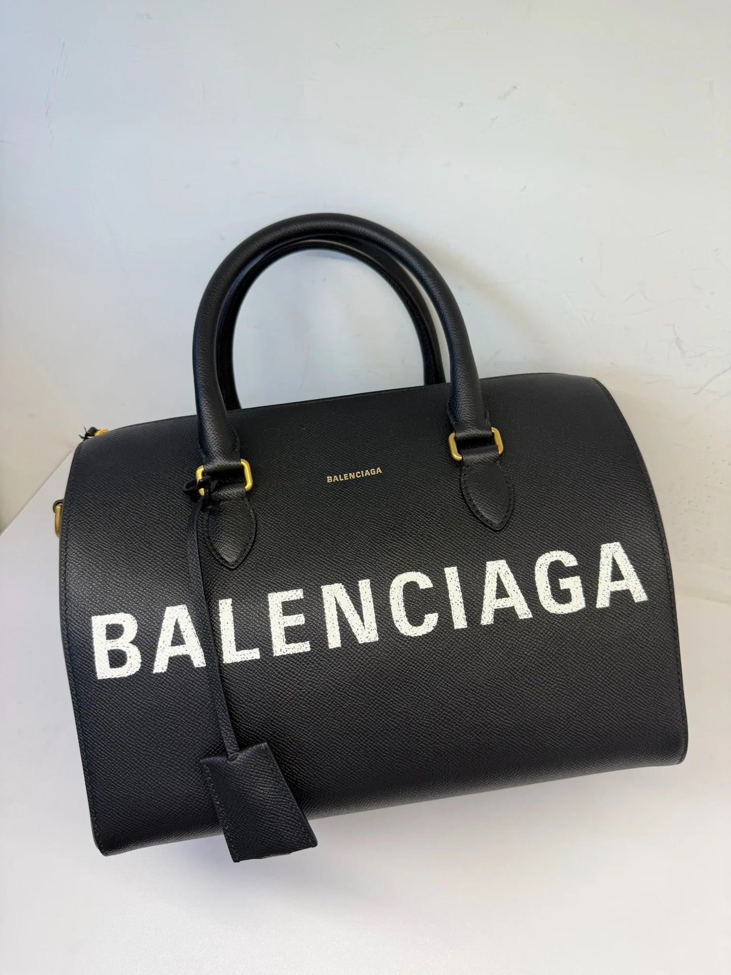 Balenciaga Logo Ville Bowling Bag