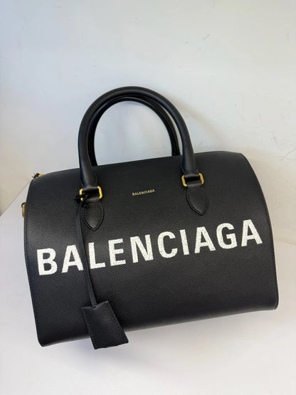 Balenciaga Logo Ville Bowling Bag