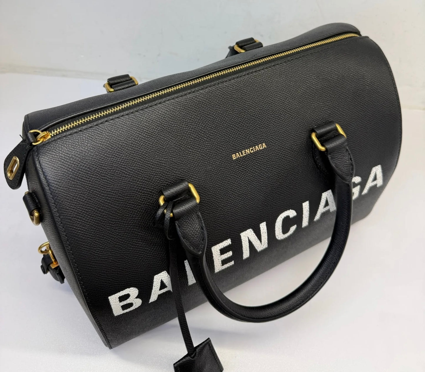 Balenciaga Logo Ville Bowling Bag